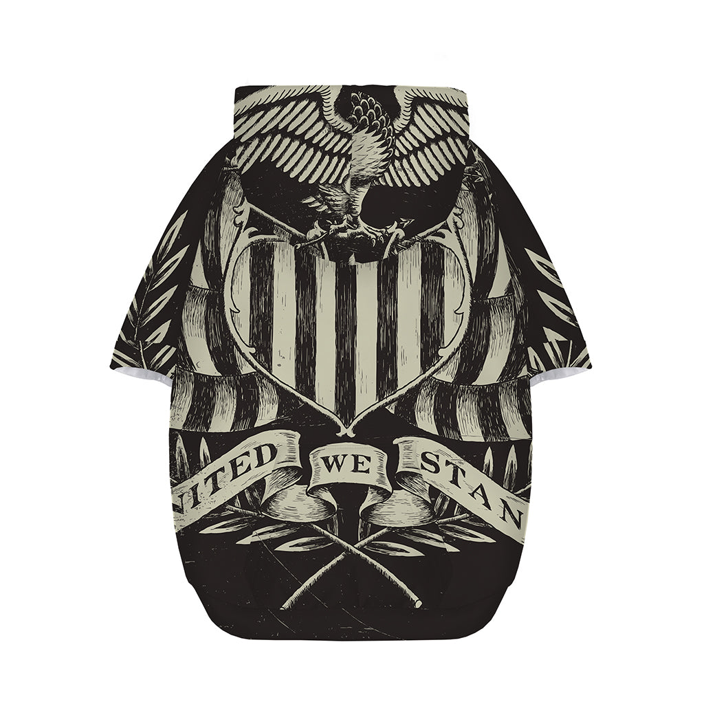 United We Stand American Flag Print Dog Zip Up Hoodie