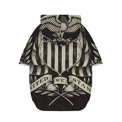 United We Stand American Flag Print Dog Zip Up Hoodie