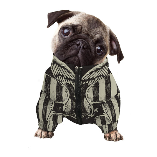 United We Stand American Flag Print Dog Zip Up Jacket