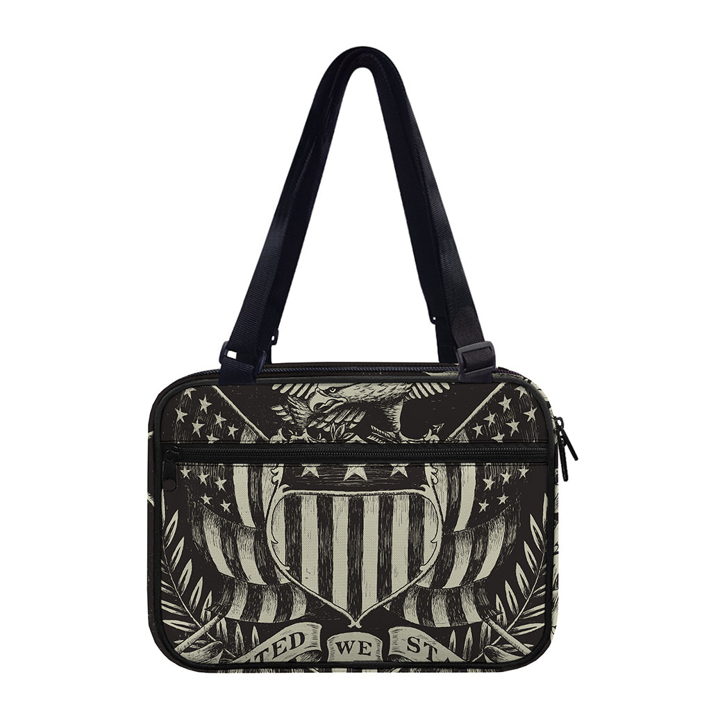 United We Stand American Flag Print Double Strap Bible Bag