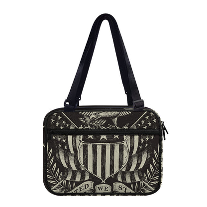 United We Stand American Flag Print Double Strap Bible Bag
