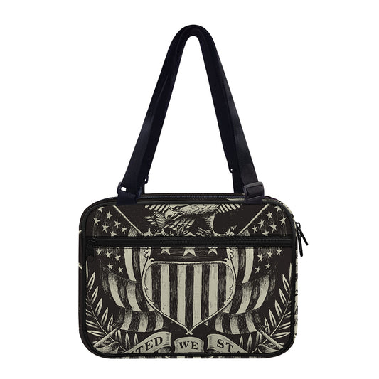 United We Stand American Flag Print Double Strap Bible Bag
