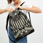 United We Stand American Flag Print Drawstring Backpack