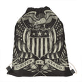 United We Stand American Flag Print Drawstring Bag