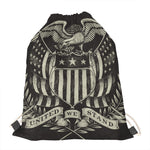 United We Stand American Flag Print Drawstring Bag