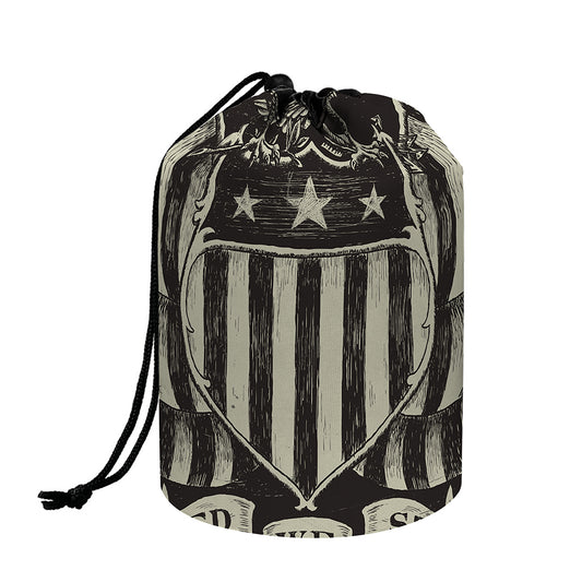 United We Stand American Flag Print Drawstring Makeup Bag