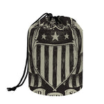 United We Stand American Flag Print Drawstring Makeup Bag