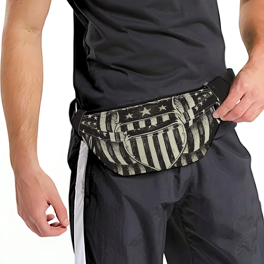 United We Stand American Flag Print Fanny Pack