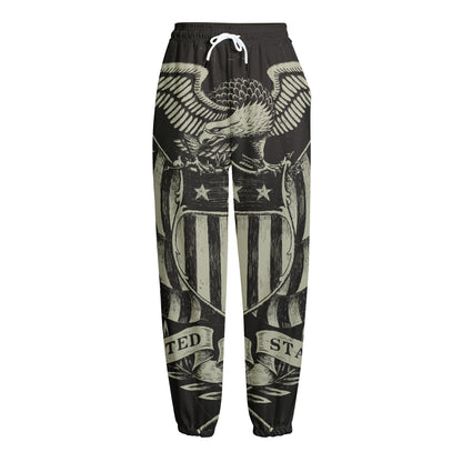 United We Stand American Flag Print Fleece Lined Knit Pants