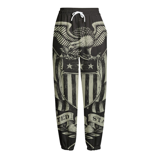 United We Stand American Flag Print Fleece Lined Knit Pants