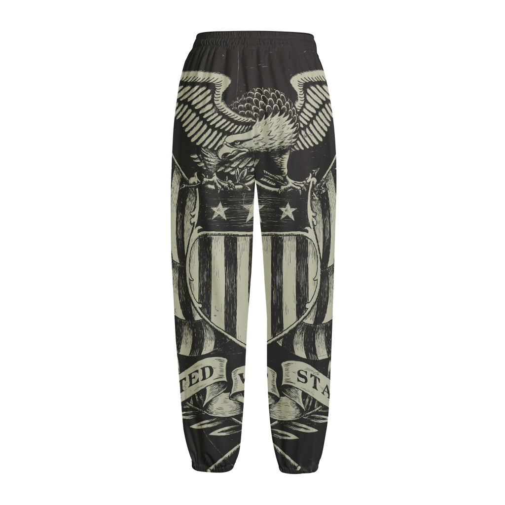 United We Stand American Flag Print Fleece Lined Knit Pants