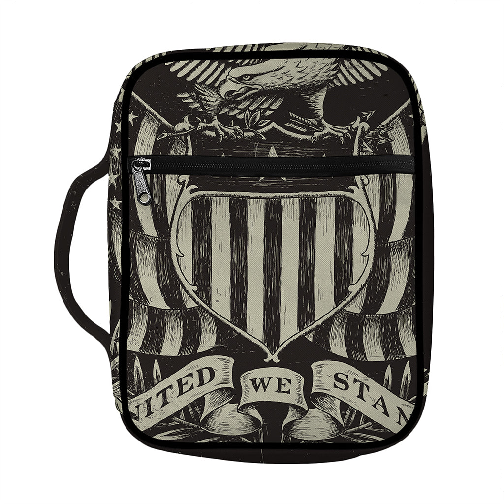United We Stand American Flag Print Front Pocket Bible Bag