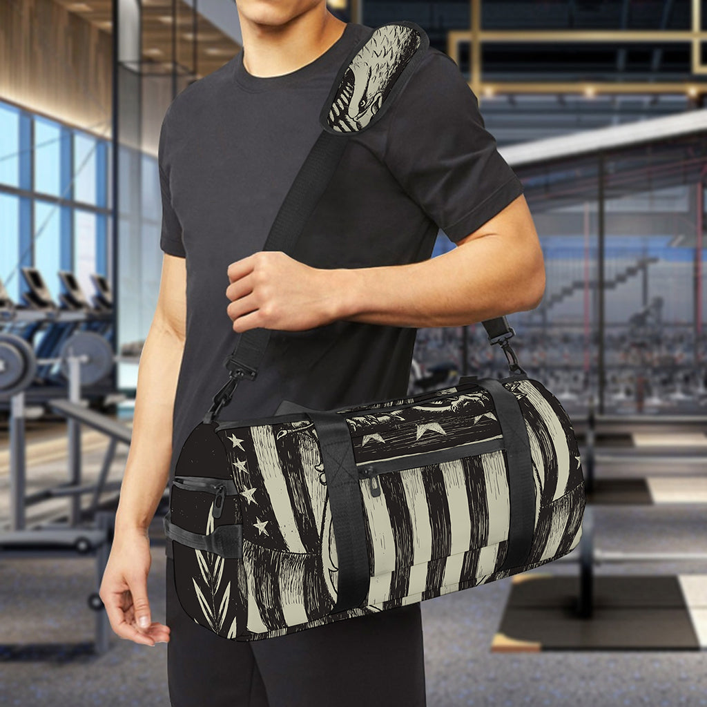 United We Stand American Flag Print Gym Bag