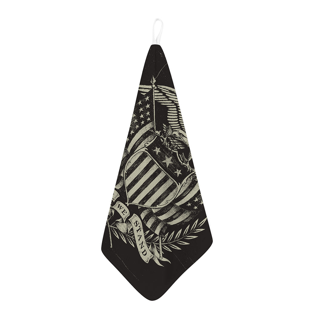 United We Stand American Flag Print Hand Towel