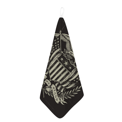United We Stand American Flag Print Hand Towel