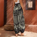 United We Stand American Flag Print Harem Pants
