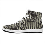 United We Stand American Flag Print High Top Leather Sneakers