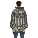 United We Stand American Flag Print Hoodie Blanket