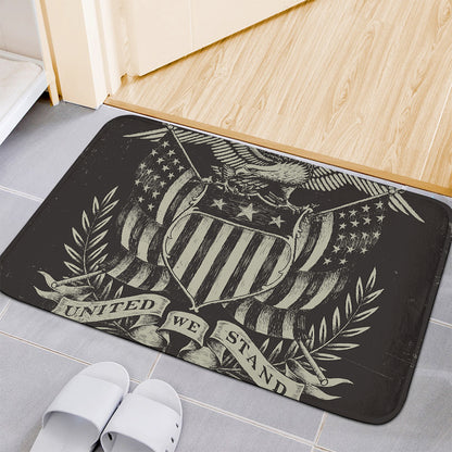 United We Stand American Flag Print Indoor Door Mat