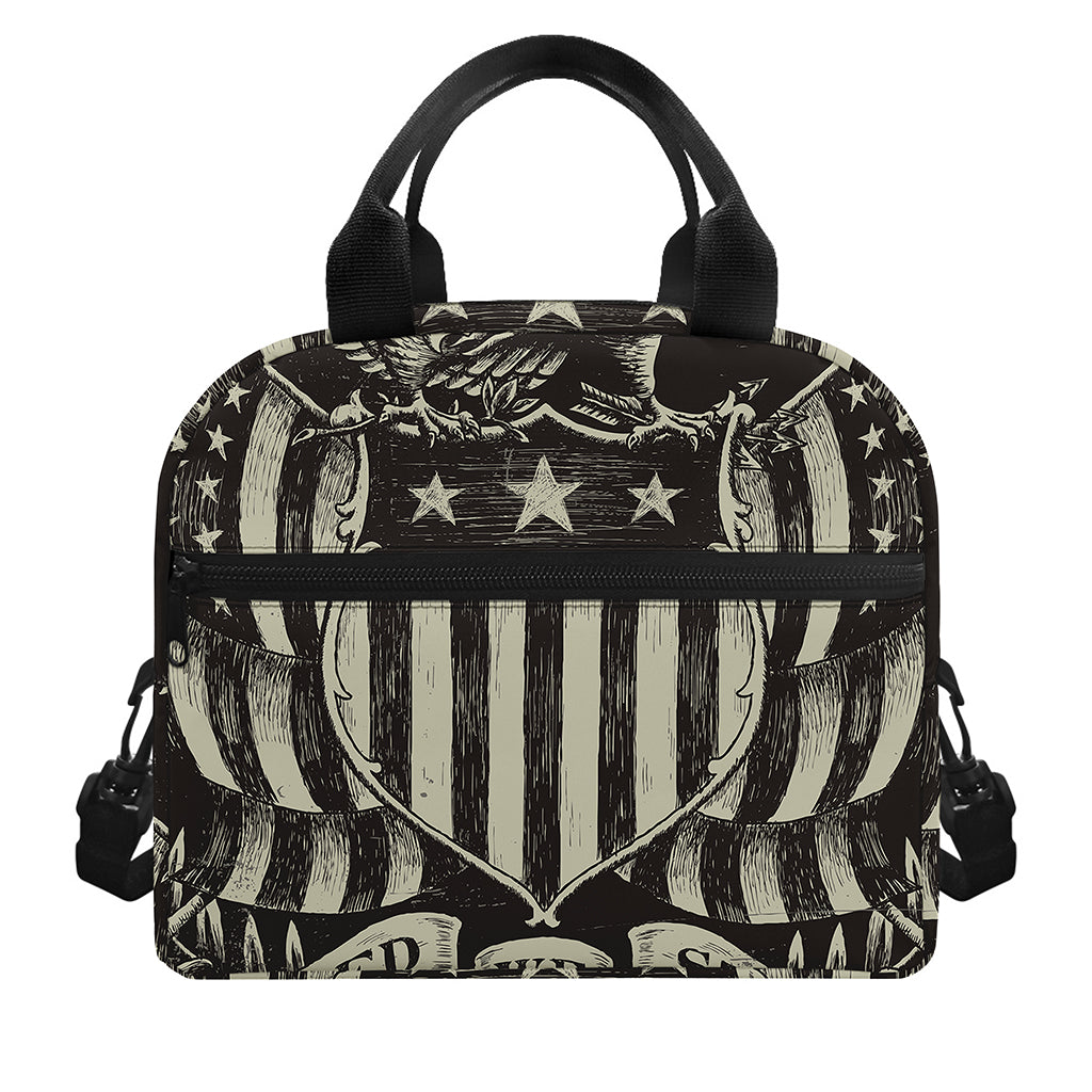 United We Stand American Flag Print Insulated Lunch Bag