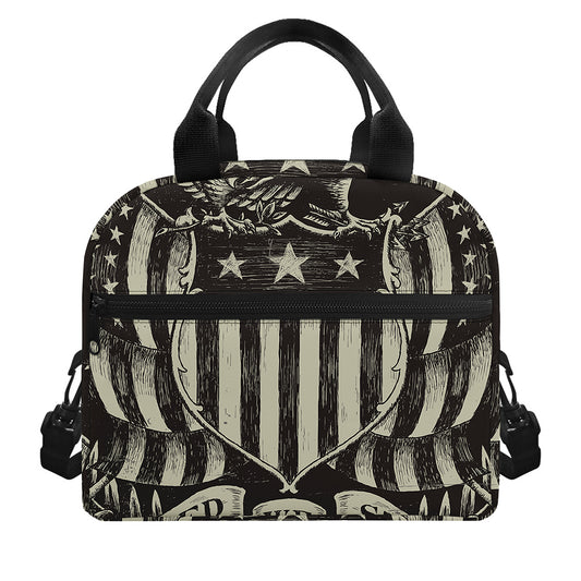 United We Stand American Flag Print Insulated Lunch Bag