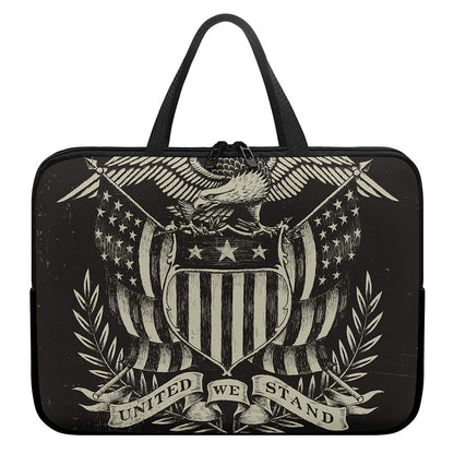 United We Stand American Flag Print Laptop Sleeve With Handle