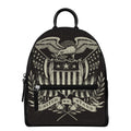 United We Stand American Flag Print Leather Backpack