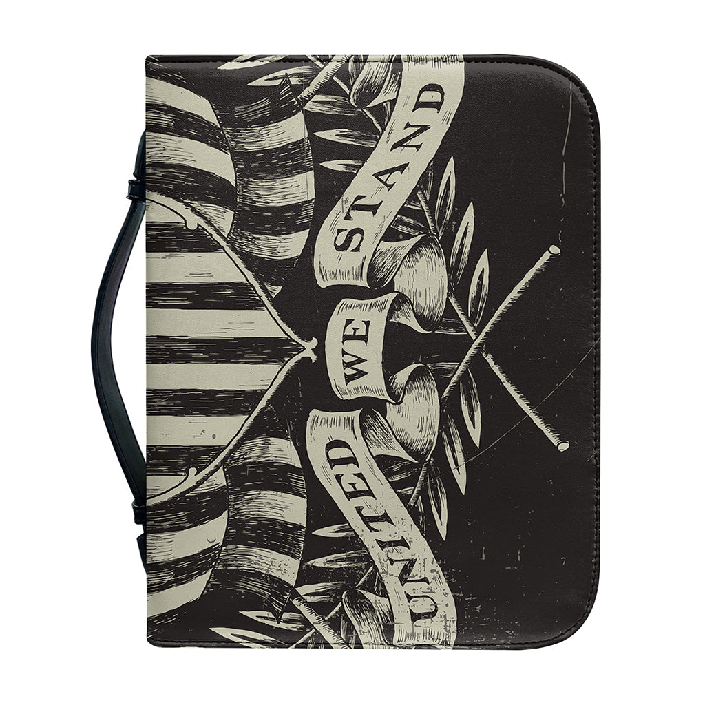 United We Stand American Flag Print Leather Bible Cover