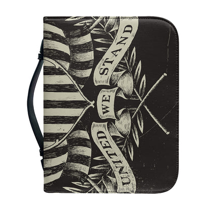United We Stand American Flag Print Leather Bible Cover
