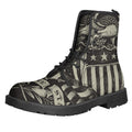 United We Stand American Flag Print Lace-Up Boots