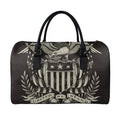 United We Stand American Flag Print Leather Duffel Bag