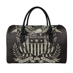 United We Stand American Flag Print Leather Duffle Bag