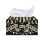 United We Stand American Flag Print Leather Tissue Box Cover