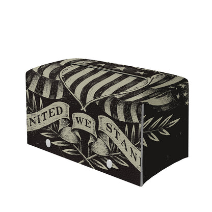 United We Stand American Flag Print Leather Tissue Box Cover