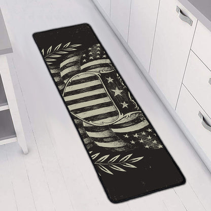 United We Stand American Flag Print Long Kitchen Mat