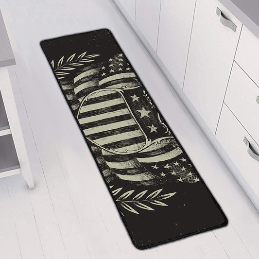 United We Stand American Flag Print Long Kitchen Mat