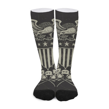 United We Stand American Flag Print Long Socks