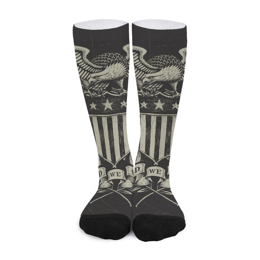 United We Stand American Flag Print Long Socks