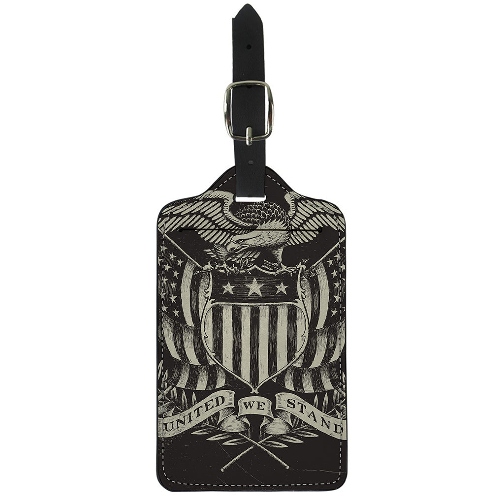 United We Stand American Flag Print Luggage Tag