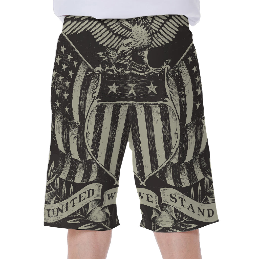 United We Stand American Flag Print Men's Beach Shorts
