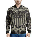United We Stand American Flag Print Men's Bomber Jacket