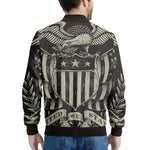 United We Stand American Flag Print Men's Bomber Jacket