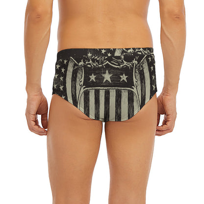 United We Stand American Flag Print Men's Briefs