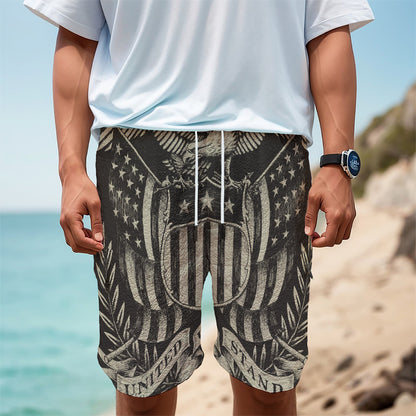 United We Stand American Flag Print Men's Cargo Shorts