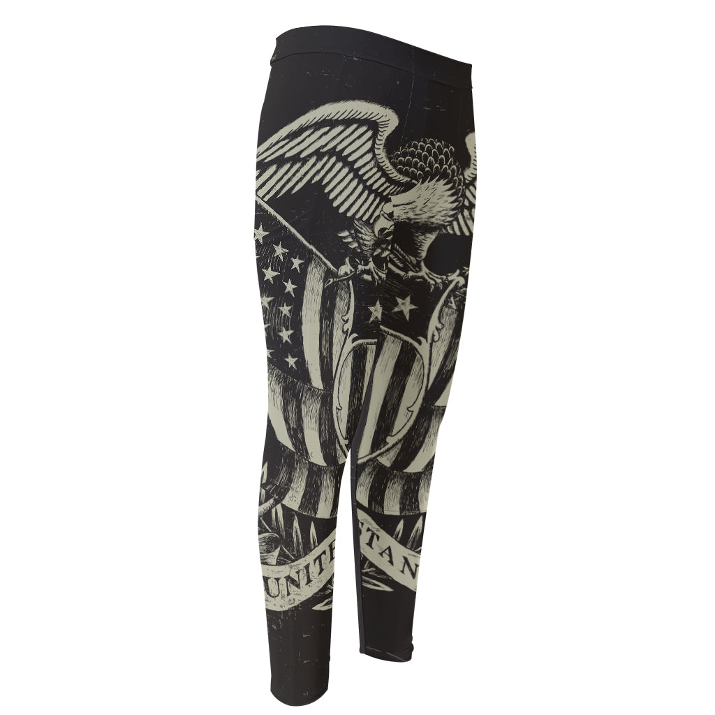 United We Stand American Flag Print Men's Compression Pants