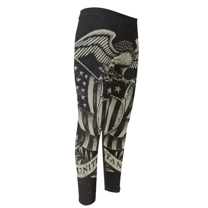United We Stand American Flag Print Men's Compression Pants