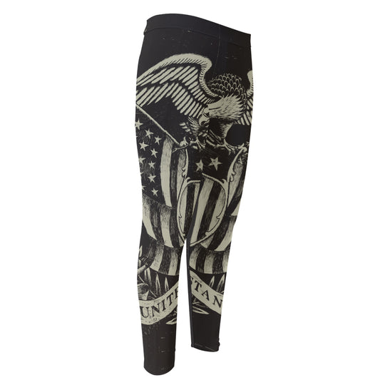 United We Stand American Flag Print Men's Compression Pants