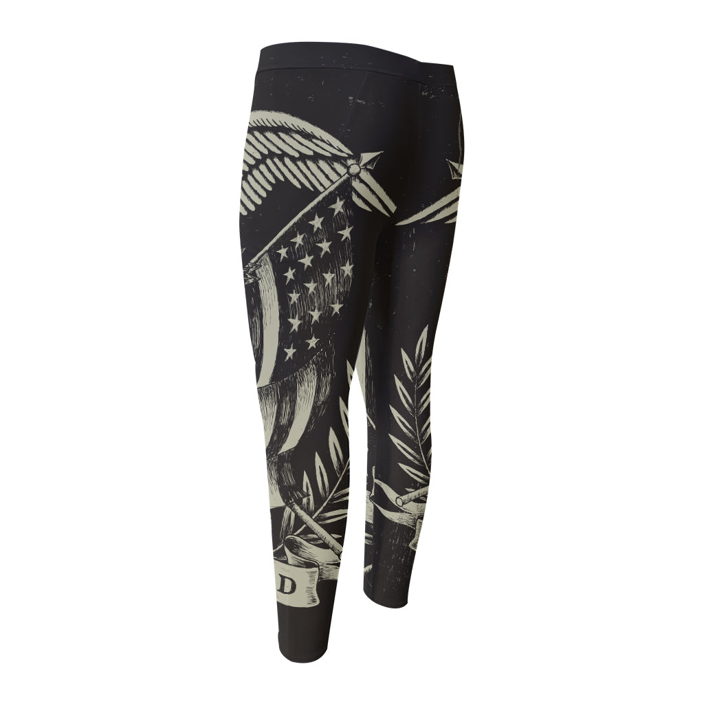 United We Stand American Flag Print Men's Compression Pants