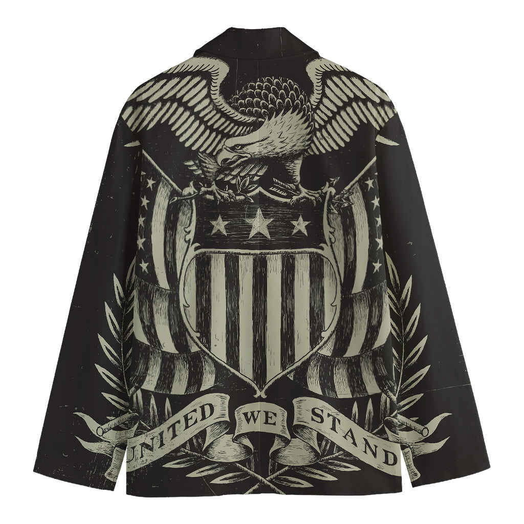 United We Stand American Flag Print Men's Cotton Blazer