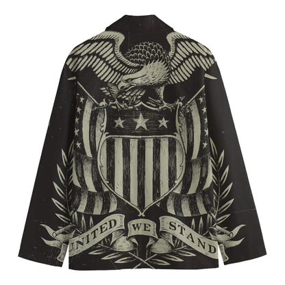 United We Stand American Flag Print Men's Cotton Blazer